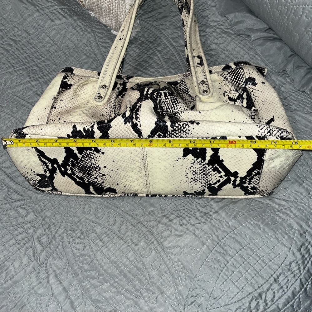 Calvin Klein Black and Cream Snakeskin Satchel - Picture 6 of 6